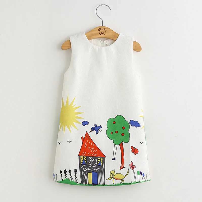 Bear Leader Summer Girls Dresses New Brand Spring Princess Dress Kids Clothes Graffiti Print Design for Baby Girls Clothes 3-8Y X250528