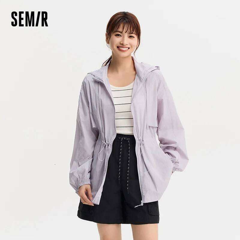Semir Outerwear Women Mid-long Style Cool Feeling Sun Protection, Waterproof and Windproof New Summer Jacket