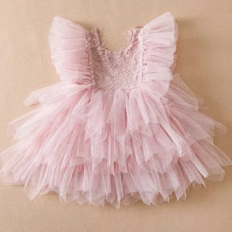 Summer Baby Girl Dress New Dotted Strawberry Cherry Back Bow Strap Dress Birthday Party Infant Dress Gown 1 to 5 Years X250528