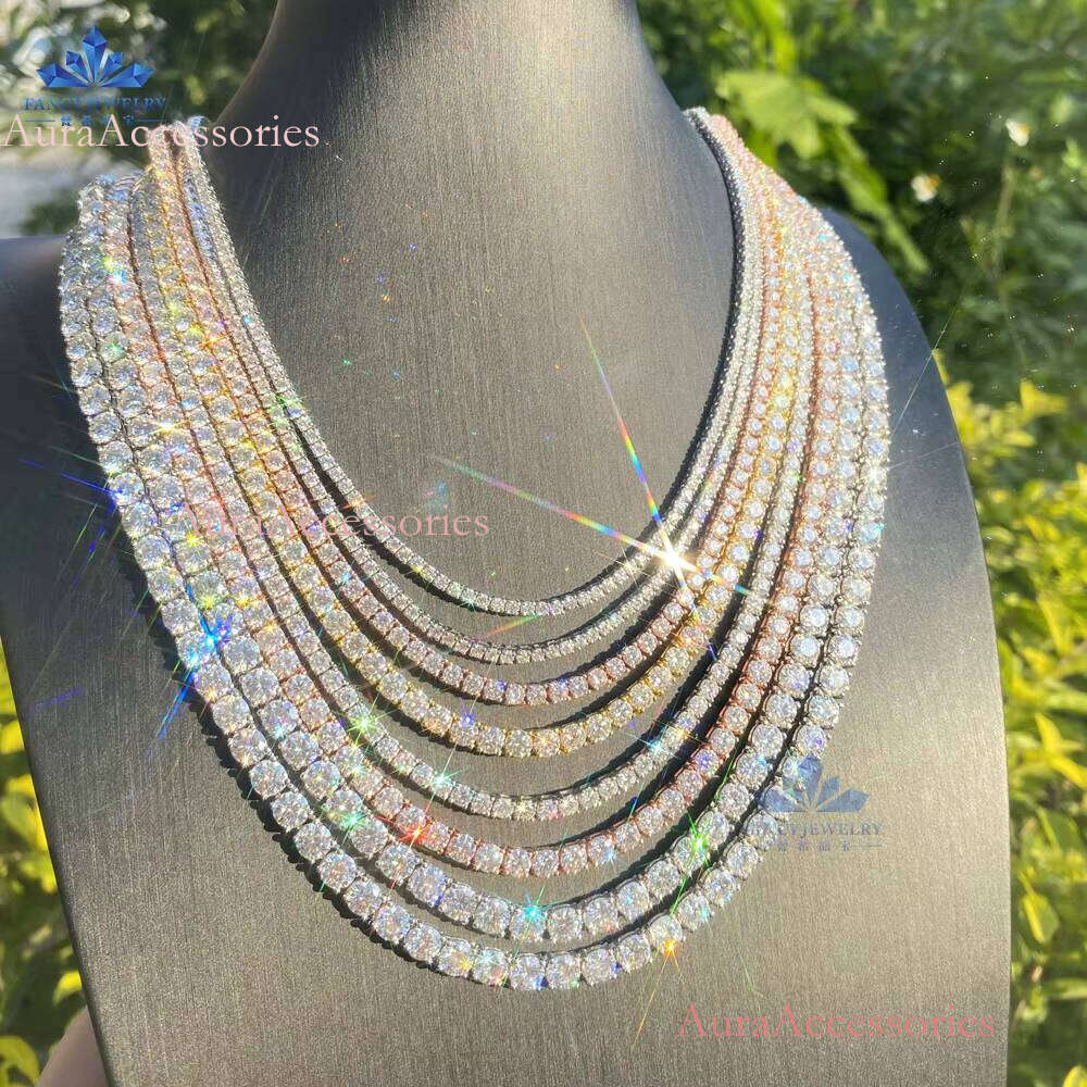 Wholesale Sterling Sier Moissanite Tennis Chain D VVS Pass Dia Test Elegant Bracelet & Bangle Design