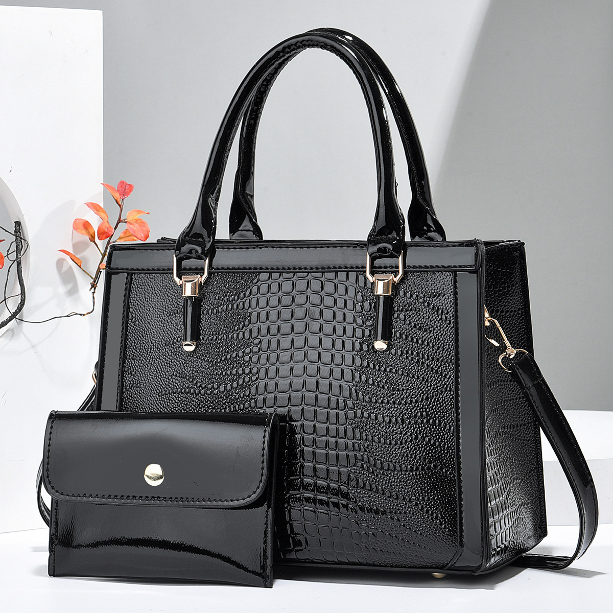 Top Brand High Quality New Style Multi-Piece Set Bags Crocodile Pattern Women's Tote Bag Large Capacity Shoulder Crossbody Handbag New Free Deliv