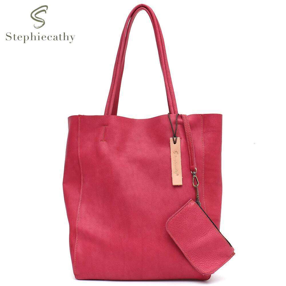 SC Female Genuine Leather Large Shoulder Laptop Tote Work Bags Women Minimalist Casual Big Hobo Handbags For Daily Shopper Purse