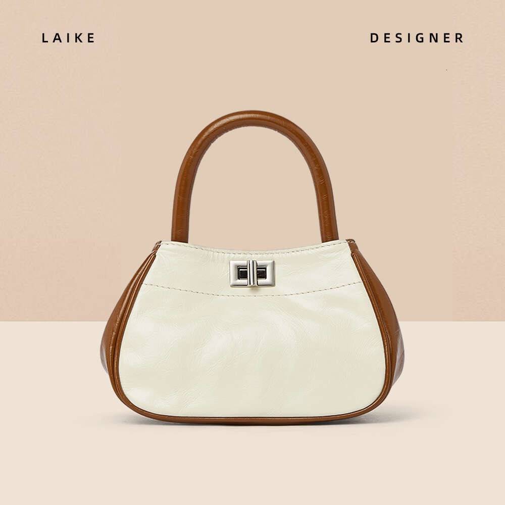 High-end First Layer Oil Wax Cowhide Handbag New Simple Elegant Versatile Shoulder Trendy Crossbody Bag