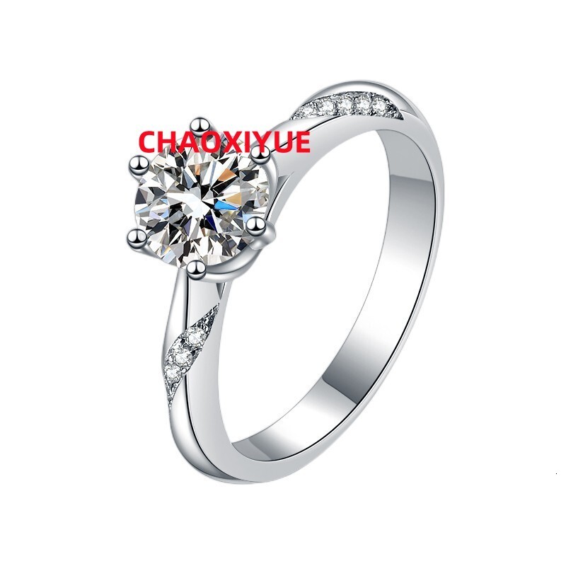 Moissanite Psychic Crown Ring White Golden Plated Sterling Silver S925 Cross-Border Hot Sale for Women