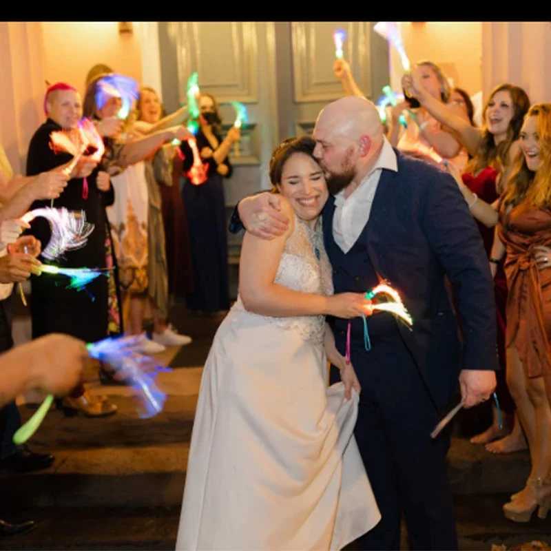 28-96PCS Light Up Fiber Party Wands Wedding Fiber Optic Wands LED Flashing Glow Sticks Wedding Glow Party Supplies W250528