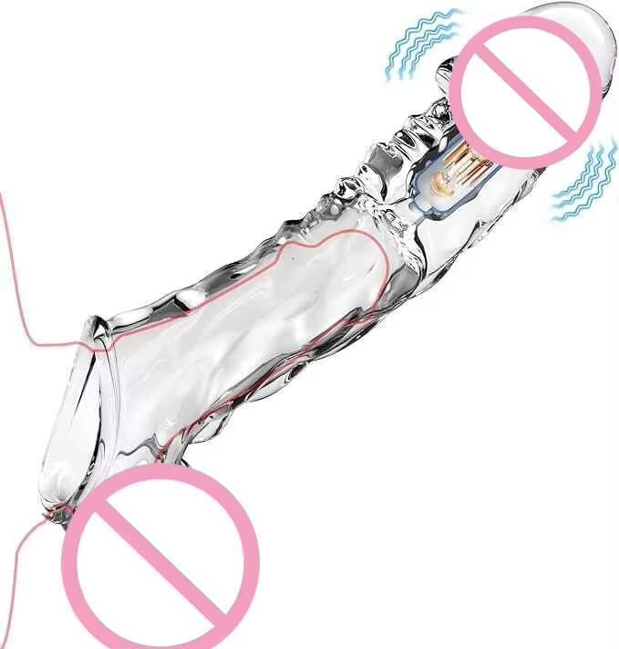 Transparent G-spot Sleeve Dildo Masturbation Stimulating Male Point Vibrator Sexy Adult Sex Toy