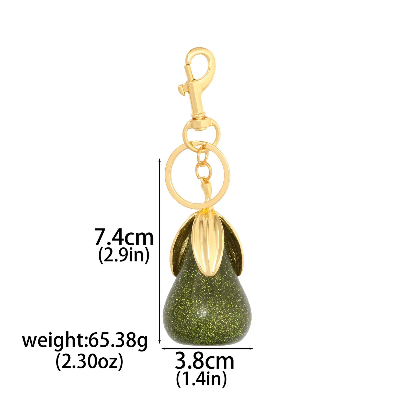 Pear Bag Charm Keychain Exquisite Green Yellow Pear Fruit Key Chain For Women Bag Purse Pendant Accessories Gift 250527