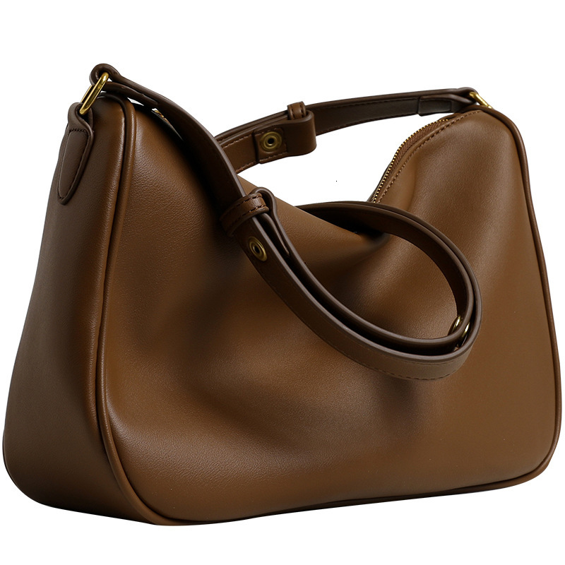 New women's bag new soft underarm shoulder bag new fashionable multifunctional high-end texture shoulder crossbody bag solid color pleated design