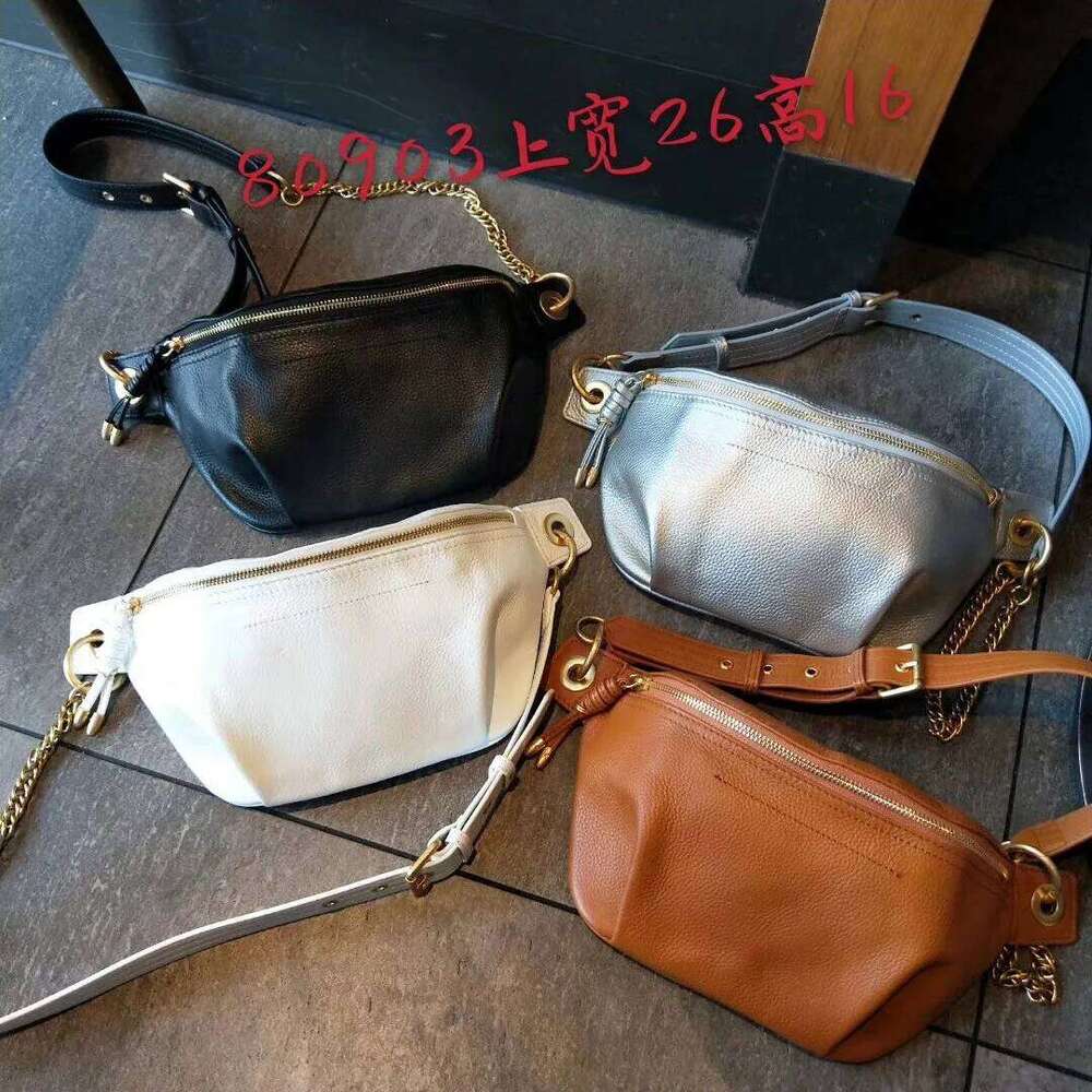 New chest female fashion waist head layer cowhide wide strap single shoulder crossbody bag