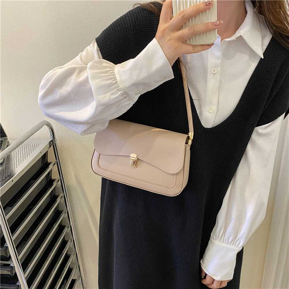 Women Minimalist Shoulder Bag PU Leather Leisure Underarm Bag Solid Color Tote Handbag Fashion Handbag Daily Bag for Ladies Y250528
