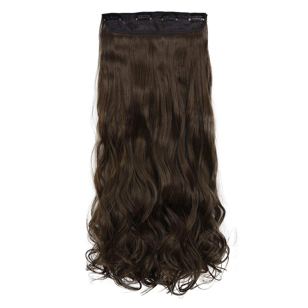 LeeWin Vigorous Long Wavy Clip On Hair Extension For Women 4PCS/Set Hair Extensions Single Color Synthetic Hair Piece