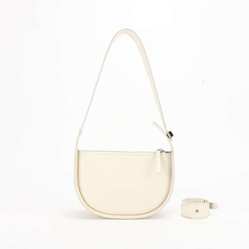 New Women's Half-Moon Saddle Leather Korean Fashion Underarm Simple Shoulder Crossbody Bag