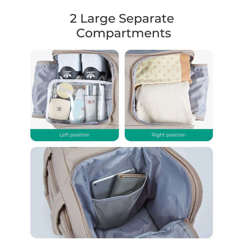 BAGSMART Travel Bag Large Capacity Carry on Bags with Jewelry Compartment Waterproof 35L Weekender Lage Storage Organize