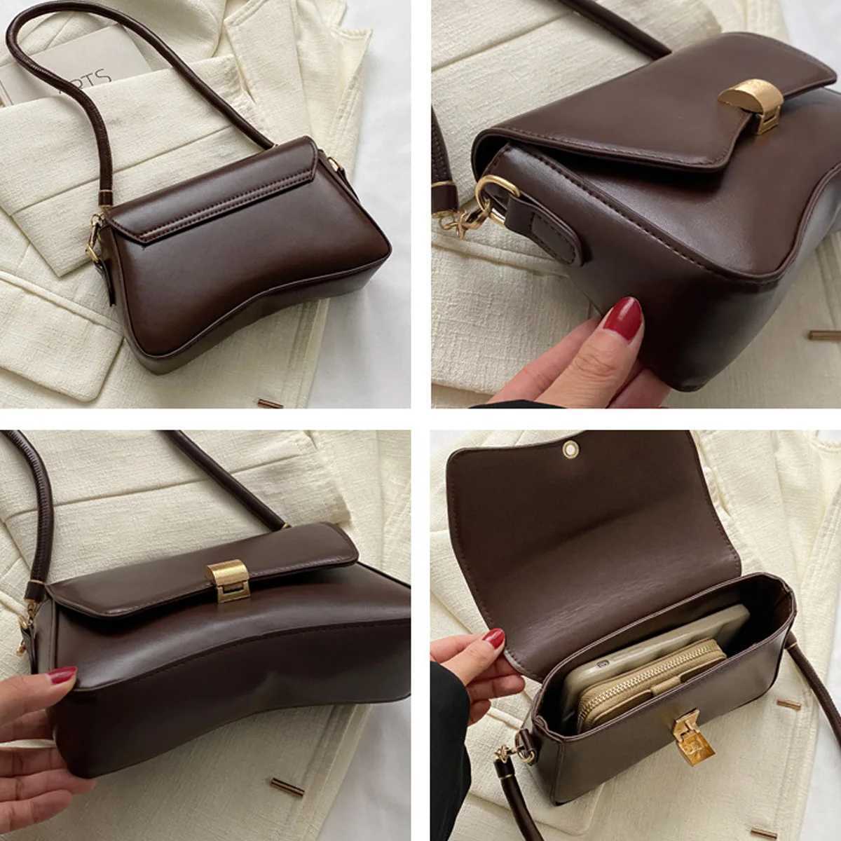 A high-quality womens bag with retro lock buttons a versatile single-shoulder crossbody bag A-DH Y250528