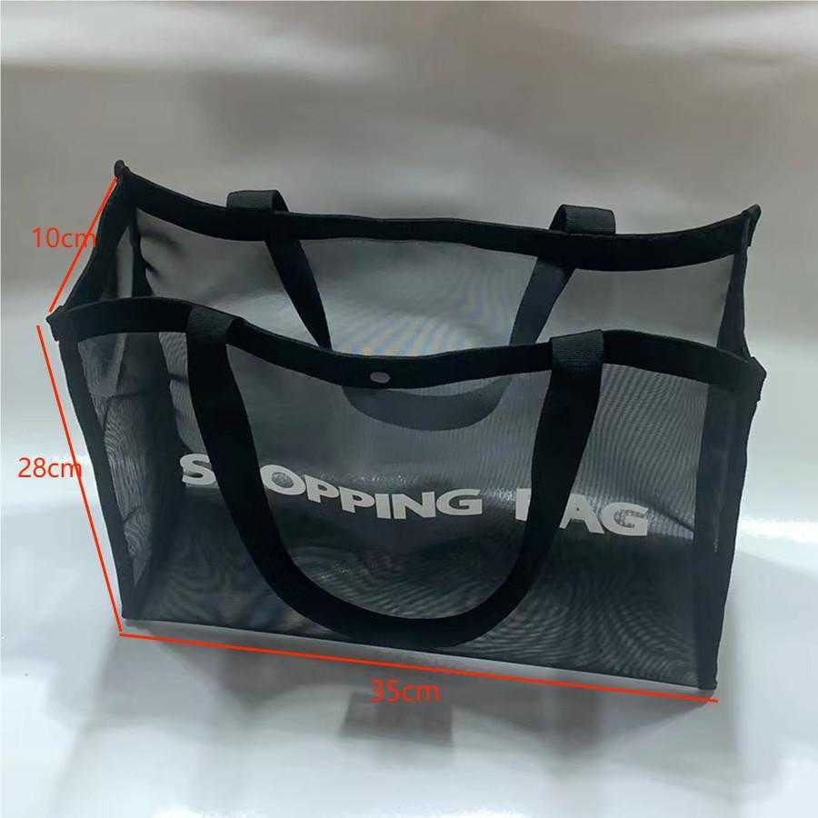 Handbag Mesh Tote Bag Shopping Bag Large Capacity Nylon Transparent Mall Yoga Single Shoulder Handheld Beach