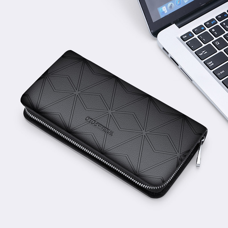 Free Shipping Designer Leather Bag Men's High-end Long Style Business Wallet Multi Slot Fashionable Casual Handbag Card Bag ID Bag