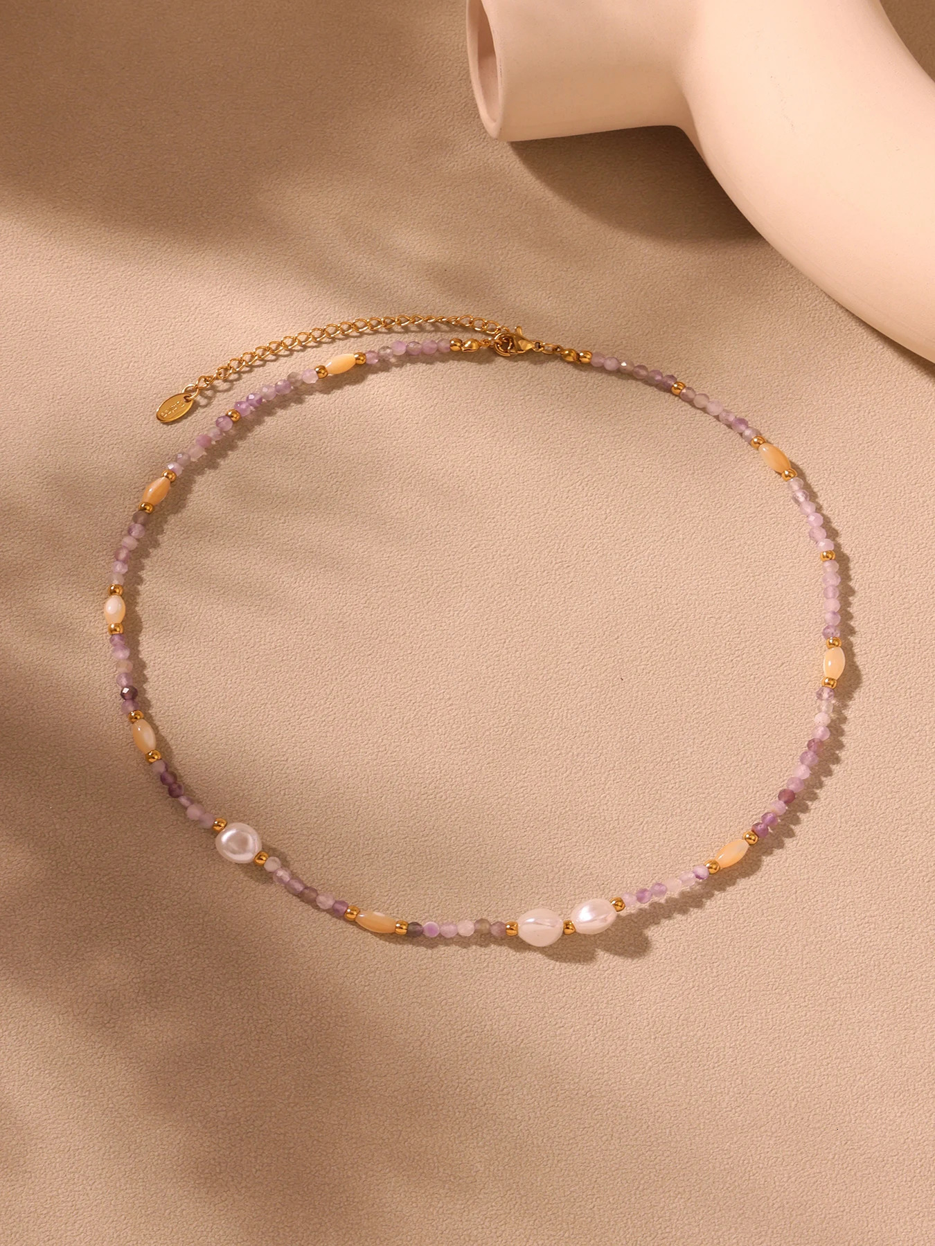 Beautiful Necklace for Women Stainless Steel Heart Simulated Pearl Female Summer Chain Jewelry Gift 250520