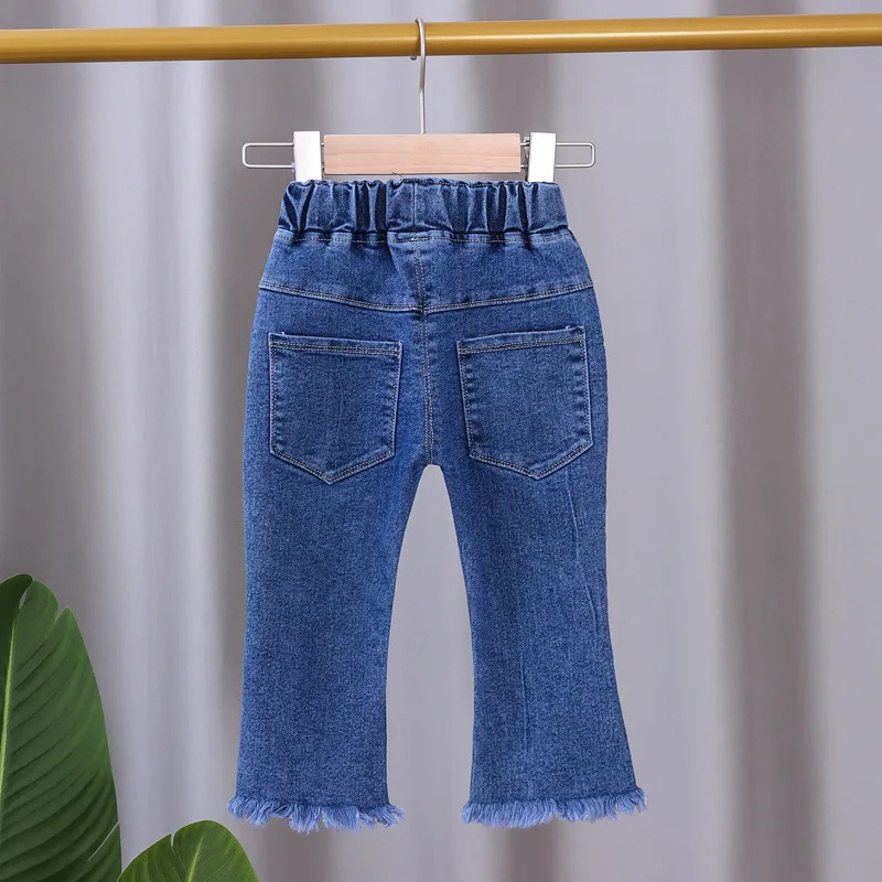 Childrens Jeans Spring and Autumn Girls Cartoon Elastic Horn Baby Fashion Pants 05 Years Old 250528