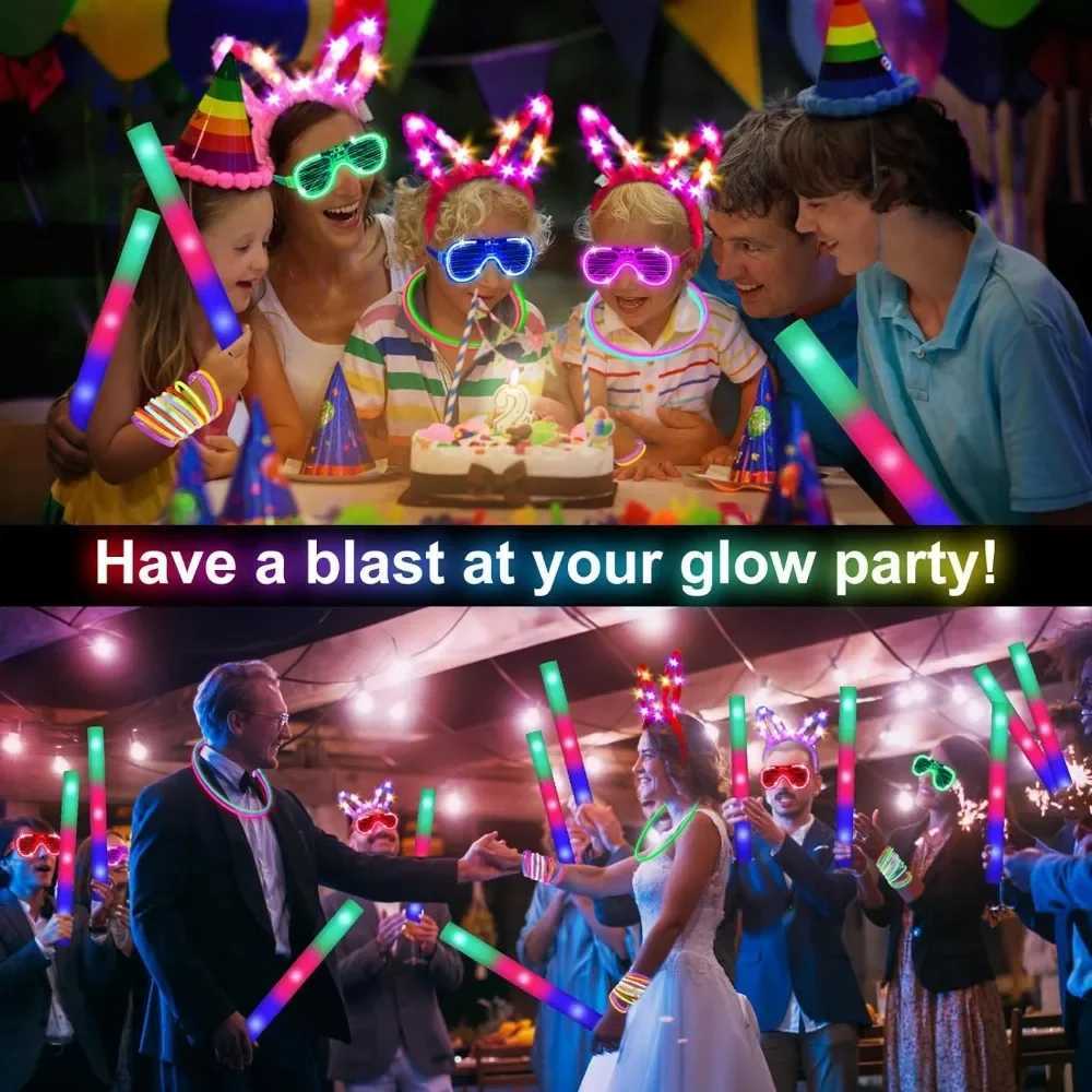 260PCS Party Supplies 20PCS Foam Glow Sticks 20PCS LED Glasses 20PCS Rabbit Ear Bands and 200PCS Light Sticks W250528