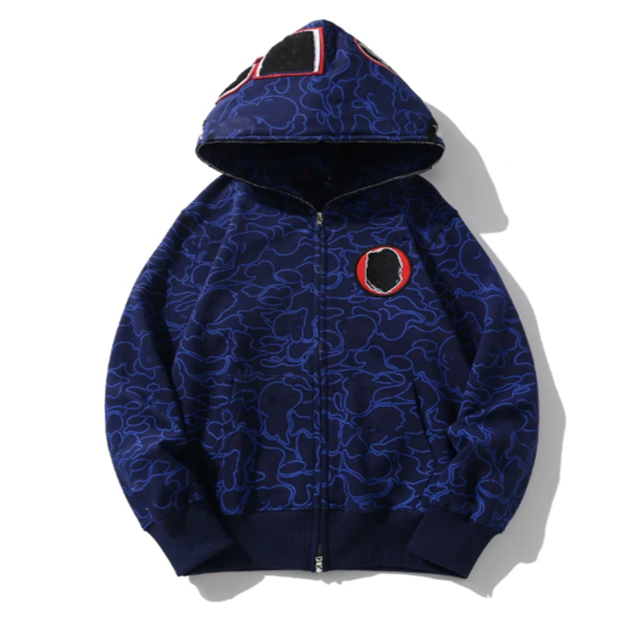 Mens hoodies designer hoodie men shark print hoodie Harajuku long sleeve zip up overshirt Print Sweatshirt Casual streetwear fashion clothing daily outfit