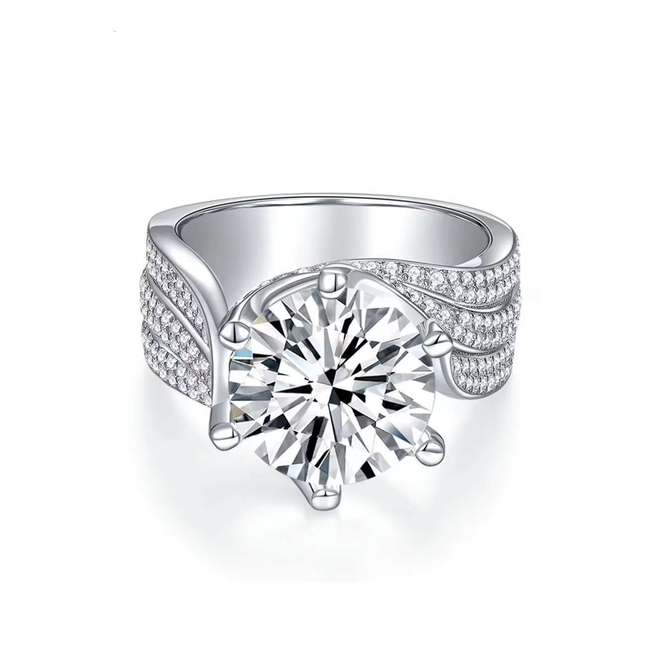 High Quality 3ct 5ct Round Cut D Color Moissanite Jewelry 925 Sterling Silver Jewelry Ring Engagement Wedding Ring for Women