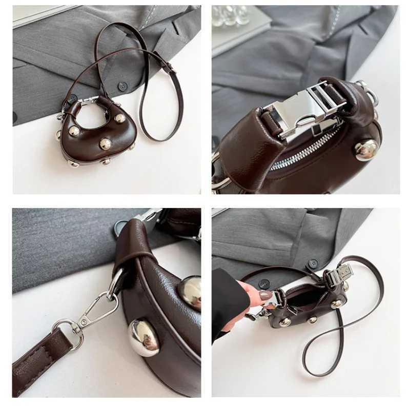 Retro Versatile Ladies Mini Handbag Women Big Personality Luxury Designer Crossbody Bags for Women Streetwear Shoulder Bag Y250528