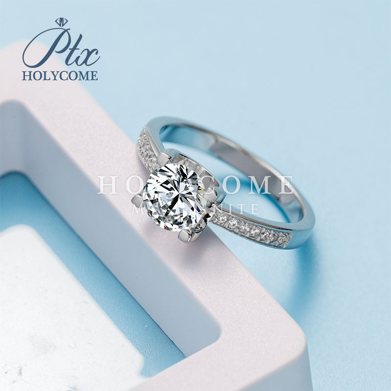 Wedding Rings for Women Micropaved Design 1CT VVS1 D Grade Diamond 925 Sterling Silver Rhodium Plated Woman Moissanite Ring