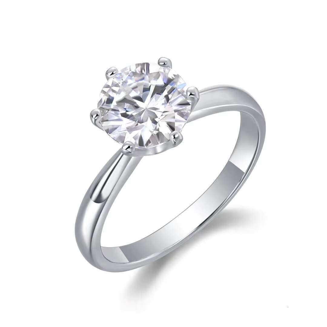 Wholesale Custom 925 Silver Moissanite Ring 1CT VVS GRA Certified Moissanite Diamond Jewelry Engagement Ring for Women