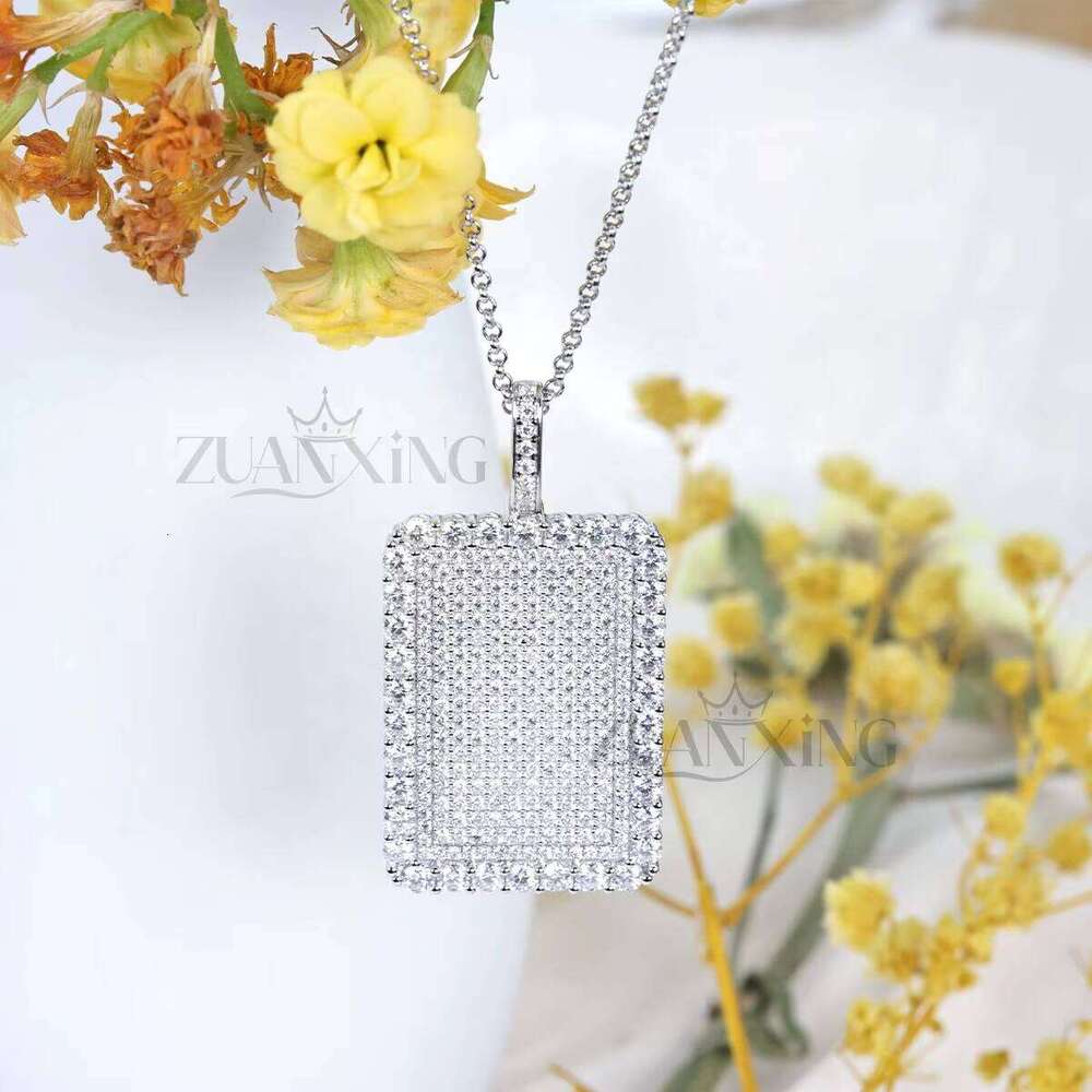 European American Hip Hop Rap Same Style Hang Full D Color Moissanite Necklace Over Dia Pen Fashion Accessories Pendant