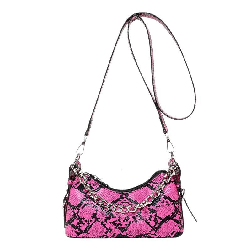 New fashionable women's bag niche high-end texture fashion versatile shoulder bag snake skin pattern retro designer chain handbag single shoulder