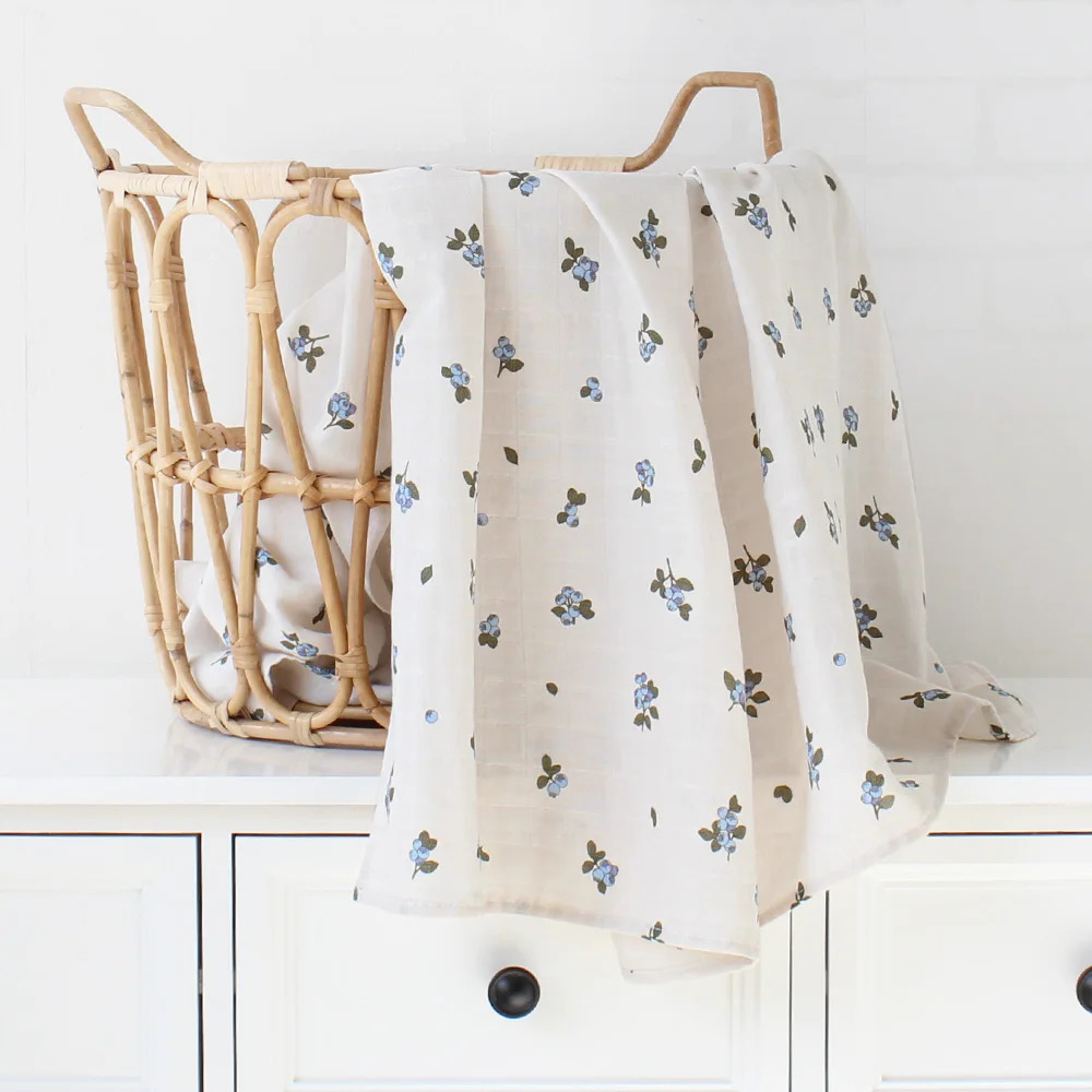 Baby Blankets born 100% Organic Cotton Muslin Diapers Print Couvertures Et Langes Muslin Swaddle 250527