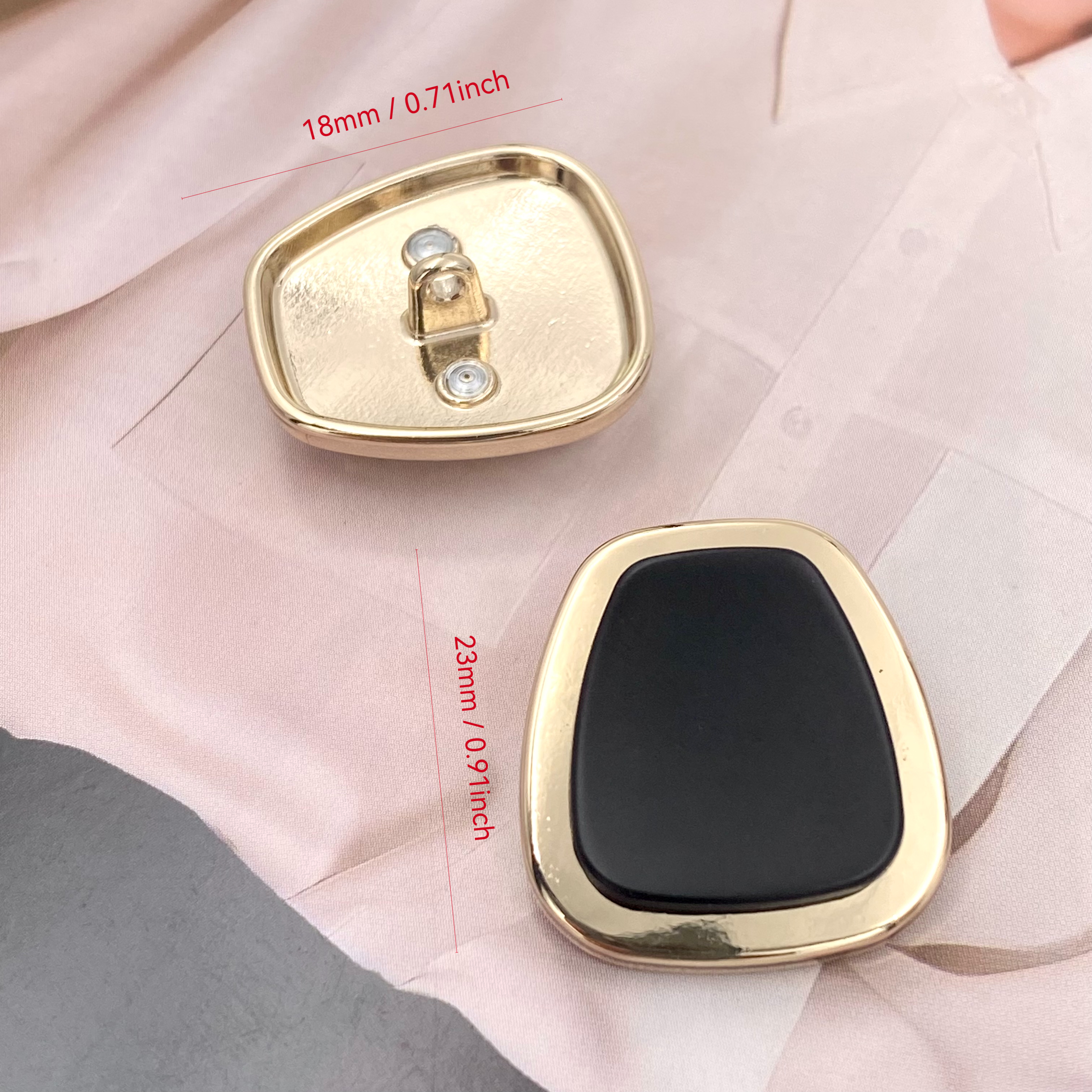 Five piece set of small fragrant style dual color combination, electroplated metal for men and women, suitable for high-end light luxury, simple retro