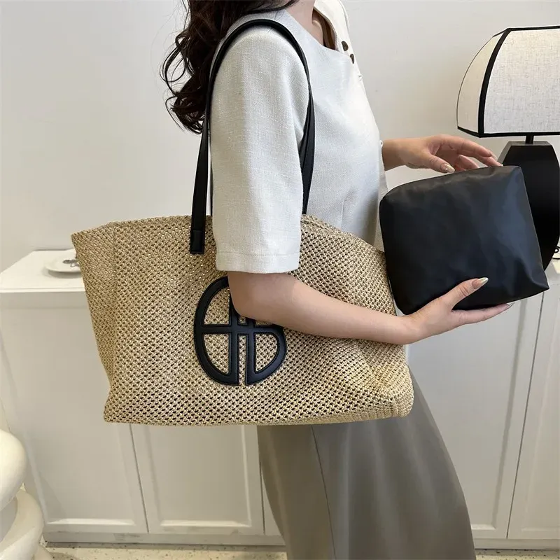 bag Shoulder Crossbody se 2025 Tote Large Capacity Handmade Handbag Women Casual Beach Ethnic Style Designer Woven Bag Free shipping
