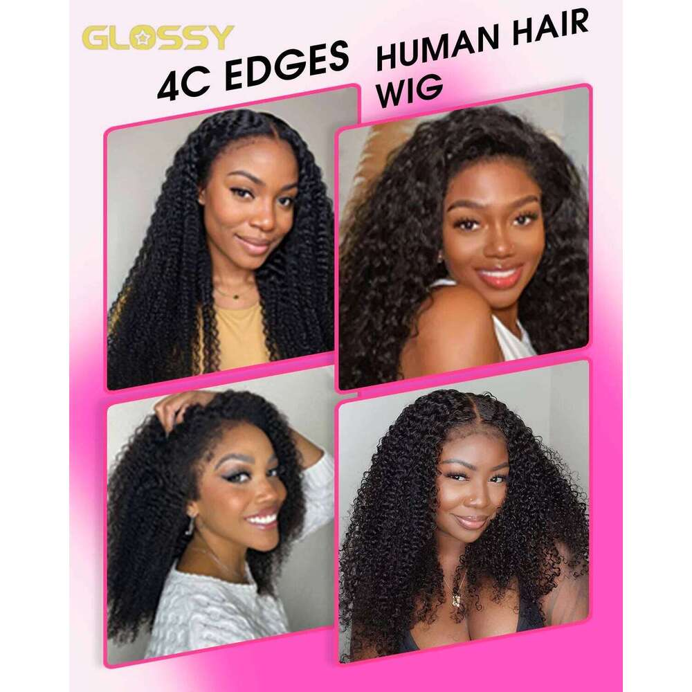 13x6 Hd 250 Density Afro Kinky Wig 100% Human Hair 13x4 4c Edges Frontal Deep Wave Curly Lace Front Wigs For Women on sale