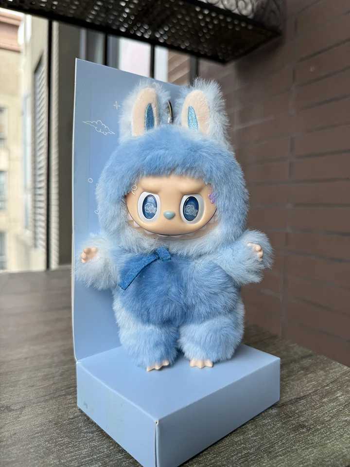 High Quality 17cm Blue Zimo Blind Box Angel Labubu Cute Vinyl Plush Doll Keychain Bag Decoration Girl Gift X250528