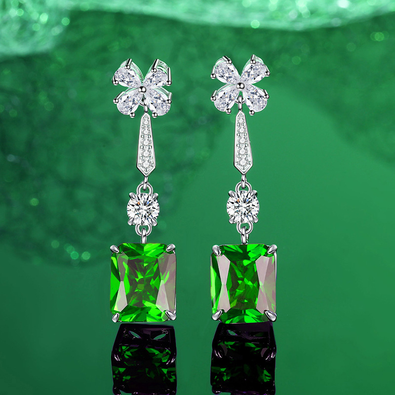 Sophisticated Contemporary Fine Artisan Crafted Silver Hoop Dangles Featuring Exquisite Color-Cast Gems