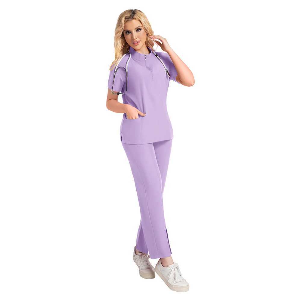 Manufacturer Spa Workwear Medical Scrubs Fashionable Women Stretch Fabric Hospital Nursing Two Piece Nurse Scrub Sets Uniform X250528