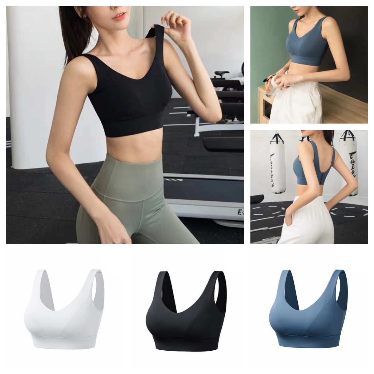 Sports bra yoga outfits women vest gym top sleeveless athletic undergarments no underwires with chest pads outdoor running breathable workout clothes 