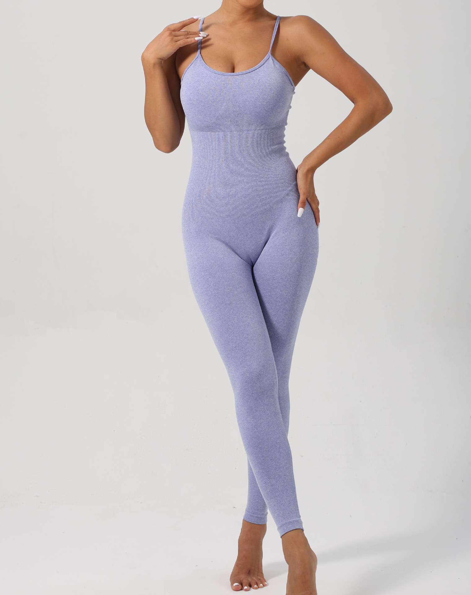 Explosion models seamless high elastic threaded pants sports back shaping jumpsuit yoga clothing / Europe and the United States new high elasticity se