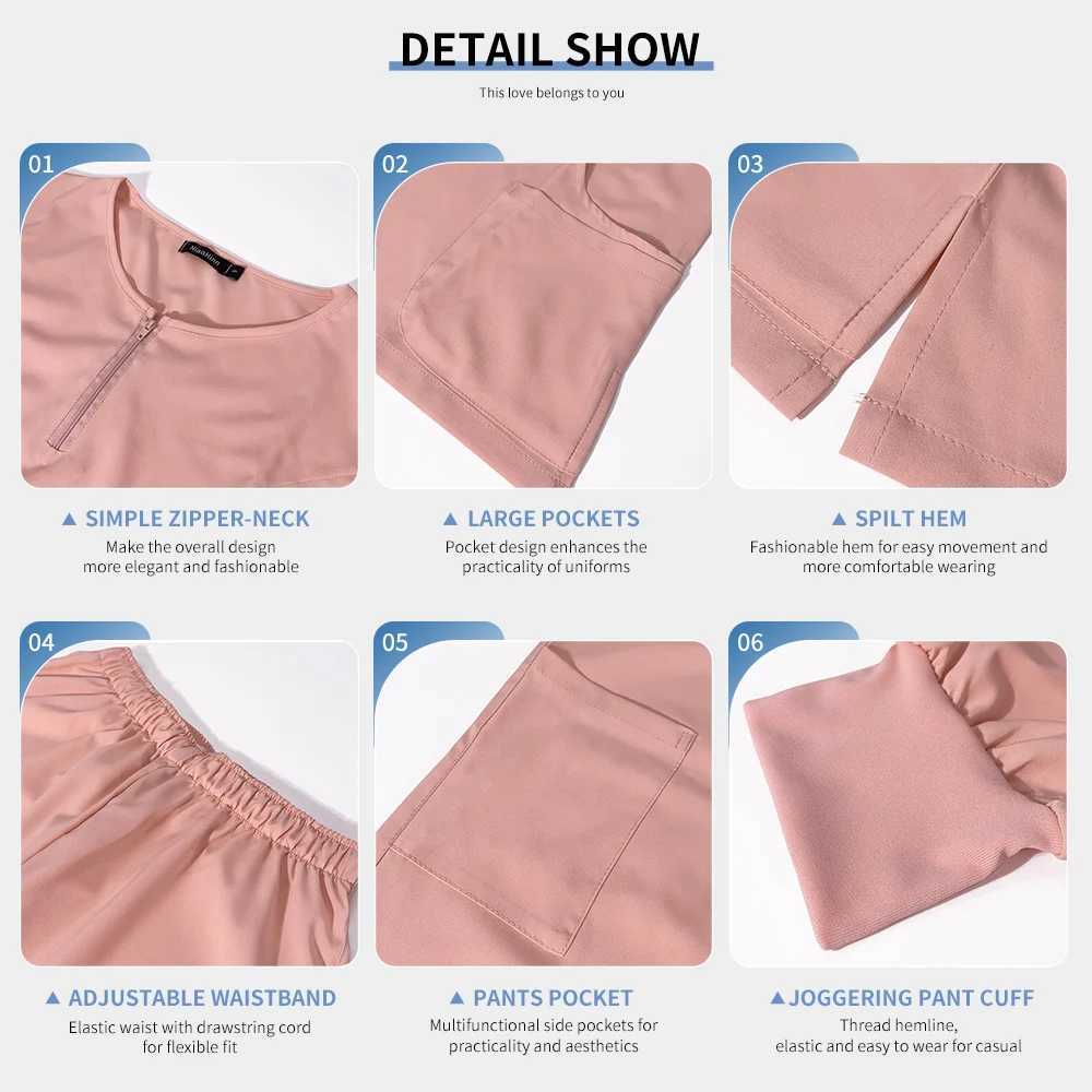 Pet Grooming Working Clothes Jogger Suit Short Slved Scrub Come Women Solid Color Pharmacy Nursing Uniform Summer X250528
