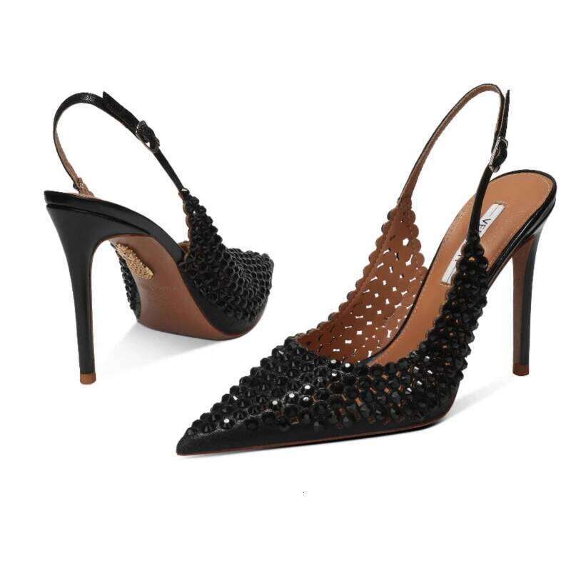 Dia high heels women in2025with a single button back strap,sexy wedding shoes for brides,slim heels,pointed toe sandals