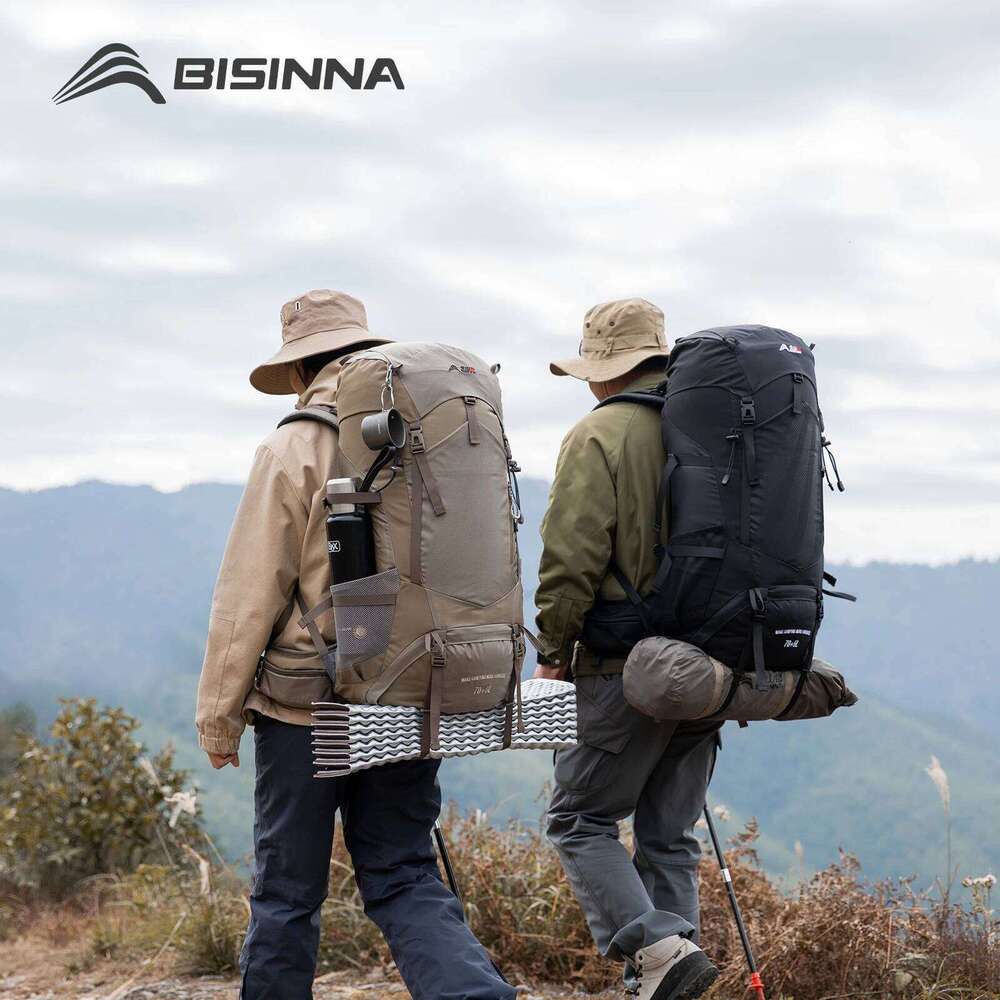 BISINNA 70L Camping Backpack Large Capacity Sport Bag With Rain Cover for Outdoor Travel Climbing Mountaineering Hiking Trekking