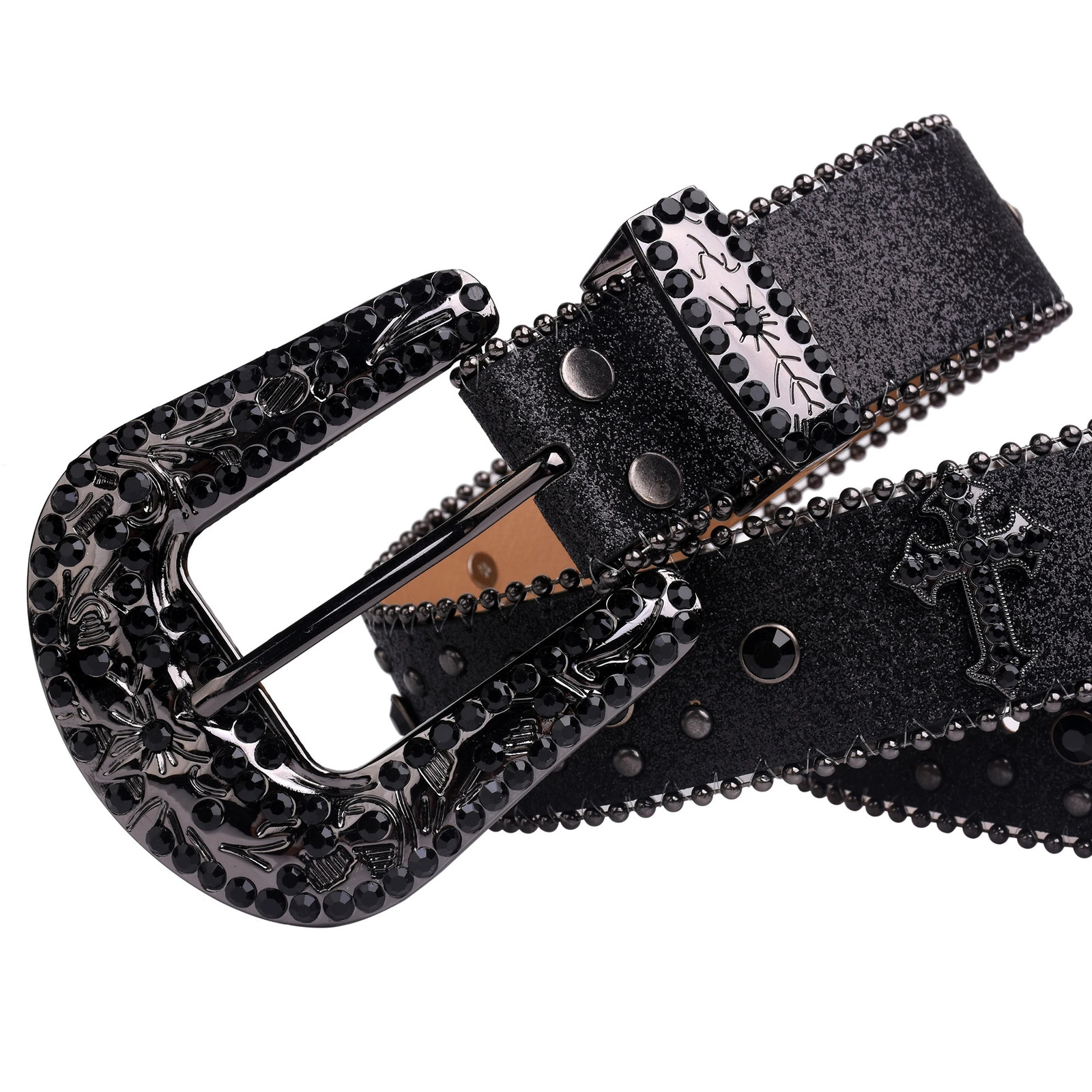Man-made Diamond Belt ladies fashion Western Cowboy Rhinestone belt leather belt inlay man-made diamond belt jeans 250523