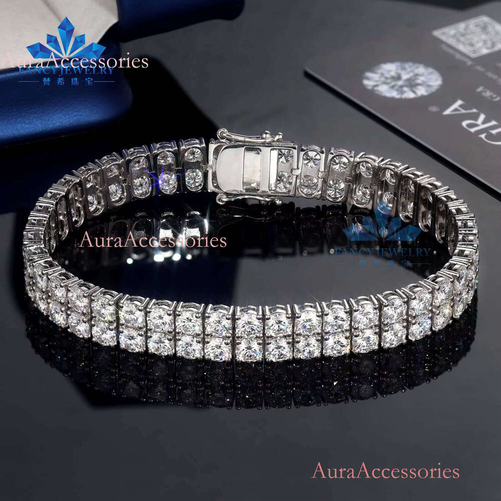 Hot Sale New Arrival 5mm 2 Rows Chain Gold Plated Tennis Bracelet Bling Popular Jewelry for Women and Men