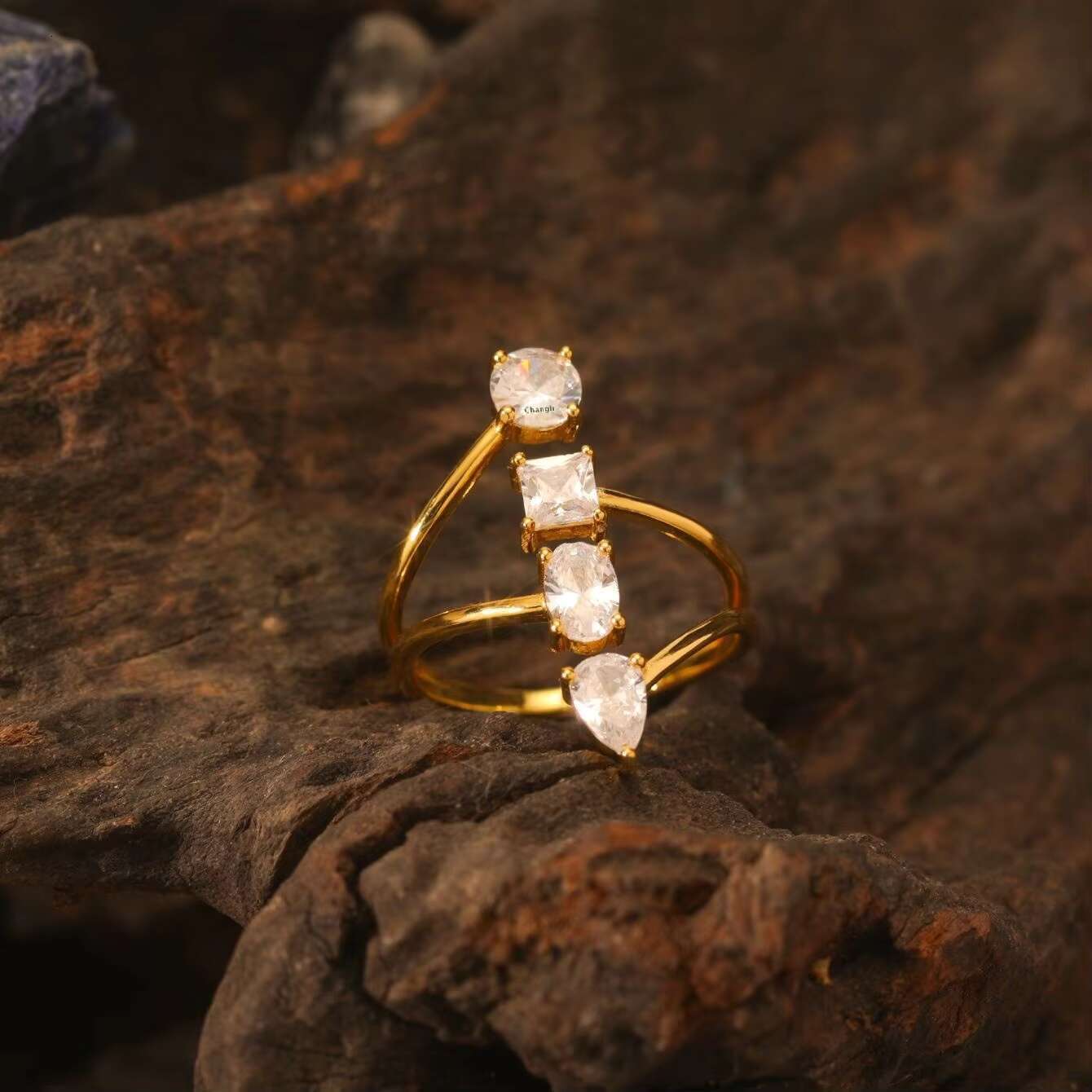 For Hot Sale S925 Silver Multi-Shaped Moissanite Ring Elegant Fashion Design