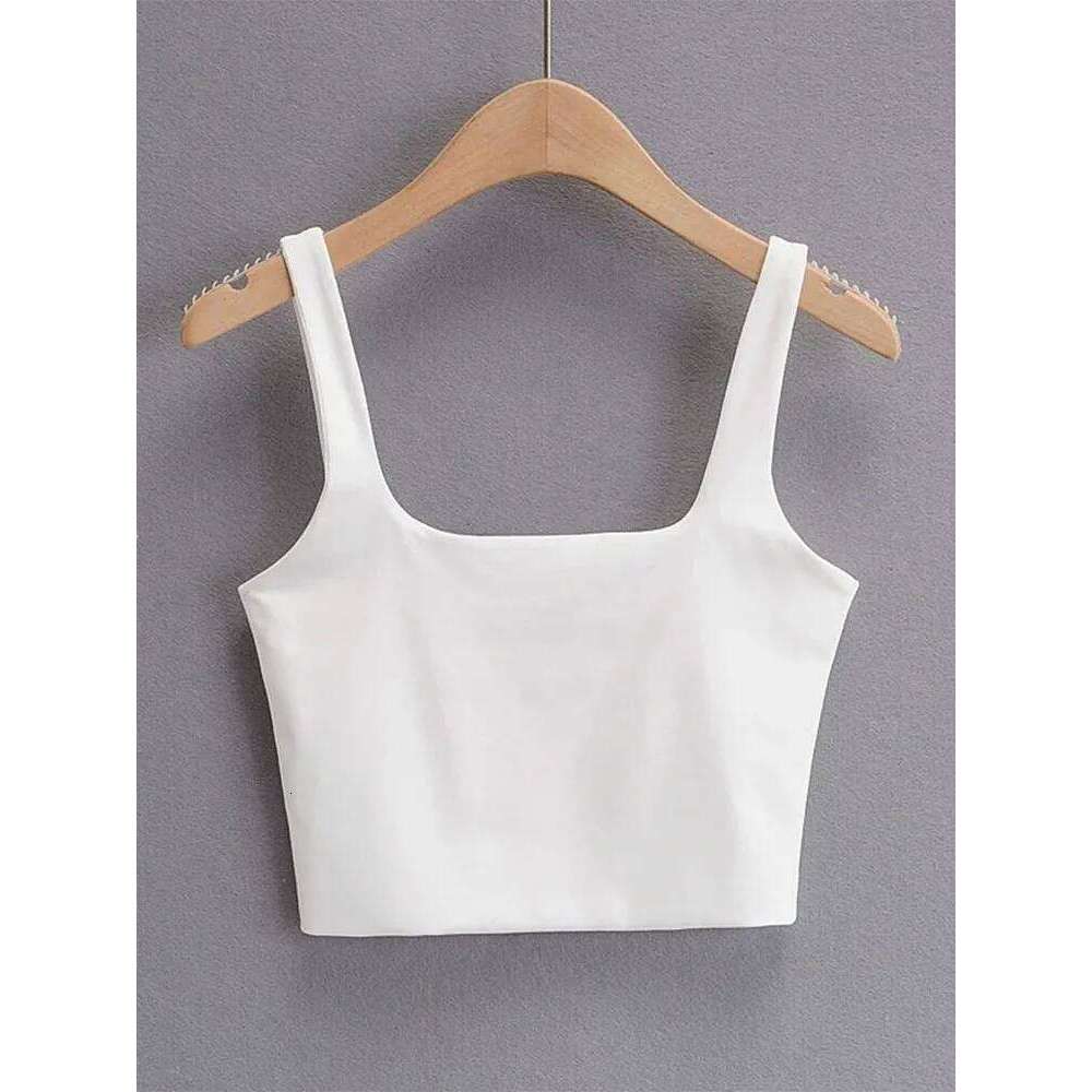 2022 Summer Women Sexy Sleeveless Fashion Short Square Collar Tank Tops 6 Colors