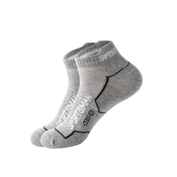 Men's Short Summer Thin Solid Color Letter Running Mesh Breathable Deodorant Non-Slip Cotton Low Cut Shallow Mouth Socks