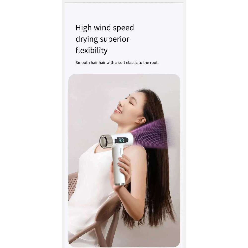 High Speed 100000RPM New Super Portable USB Charging Hair Dryer Power Wireless Cold/Hot Air Negative Ions 2600mAh