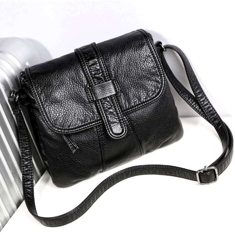Soft Leather Women Messenger Casual Women's Shoulder Crossbody Female Handbag Black Bolsa Feminina Girl Bag