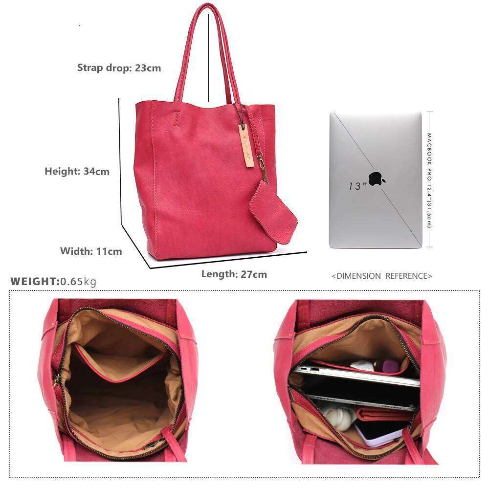 SC Female Genuine Leather Large Shoulder Laptop Tote Work Bags Women Minimalist Casual Big Hobo Handbags For Daily Shopper Purse